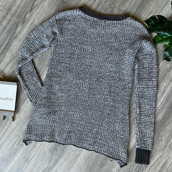 Ruby Moon Chunky Knit Zippered Flared Hem Crewneck Fitted Sweater Size M - Picture 6 of 11